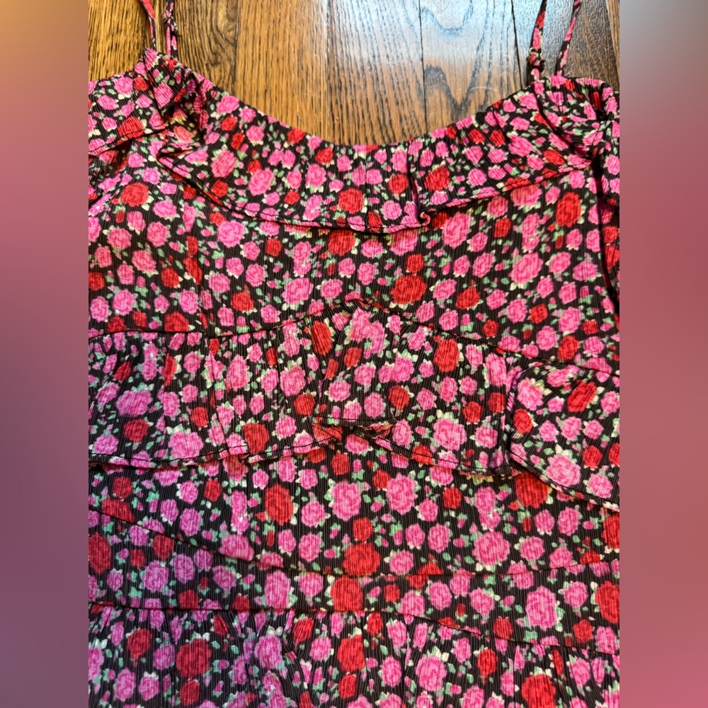 NWT NORDSTROM 4SI3NNA RUFFLE ROSE MINI DRESS - Picture 2 of 6